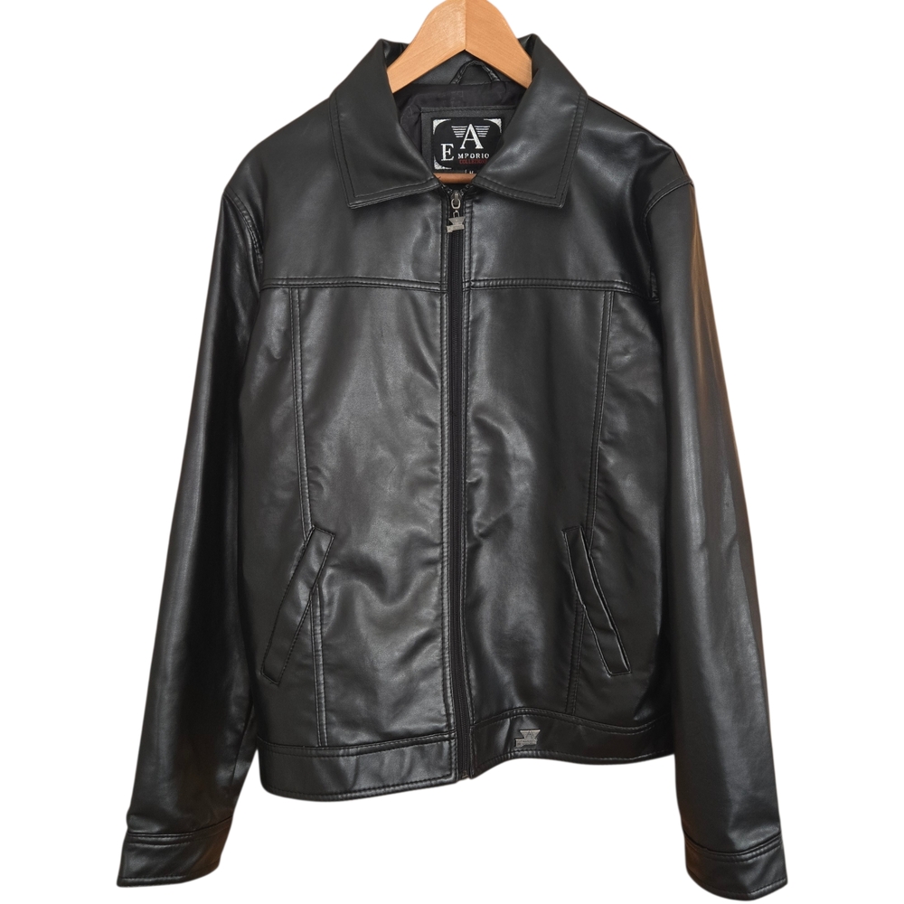 Armani Emporio Collezione Jacket Mens Size Medium Black Zip Up
